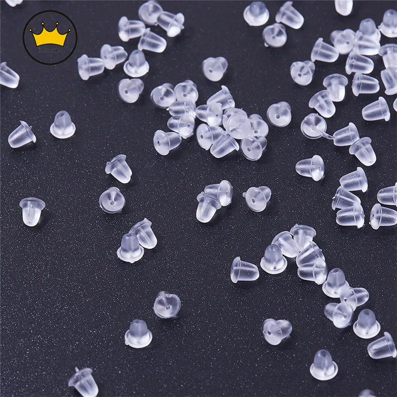 200pcs/Lot 4mm Silicone Plastic Earring Clasp Transparent Ear Nut Plugging Earrings DIY Jewelry Findings Accessories Materials | Украшения