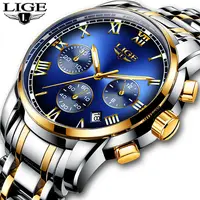 2019 новые мужские часы люксовый бренд LIGE Хронограф Мужские спортивные часы водонепроницаемые кварцевые мужские часы из полной стали Relogio