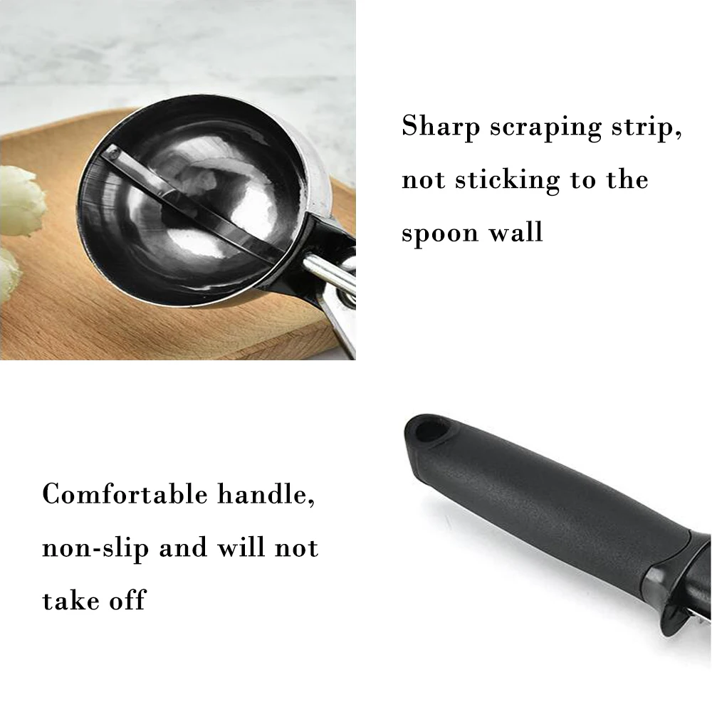 Fruit Scooper Durable Tasteless Ice Cream Scoop Stainless Steel Ice Ball  Scooper - AliExpress