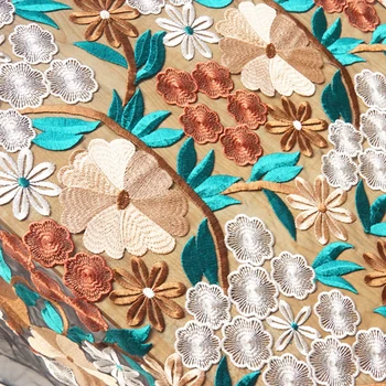 

Exquisite embroidery gloss yarn-dyed embroidery soft mesh yarn, lace clothing DIY fabric