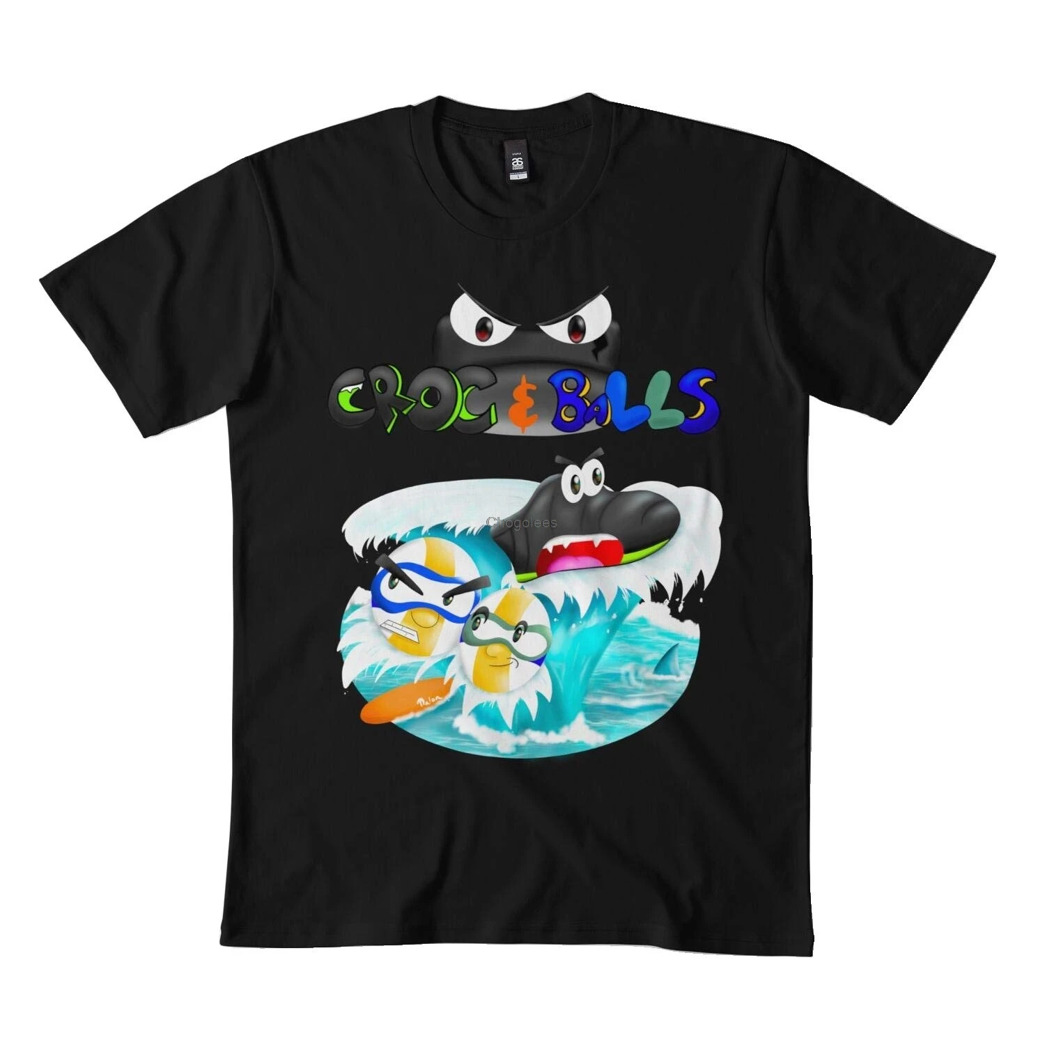 Классическая футболка Croc and Balls 7DMN черная |