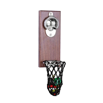

Basketball Shot Bottle Opener with Pocket Wall Mounted Home Decor Can Wine Beer Opener Magnet Kitchen Gadget Bar Party Supply