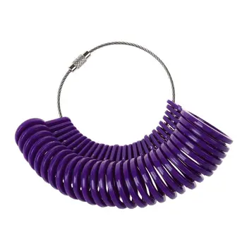 

US Plastic Finger Measure Meter Ring Mass 3-13 Set Purple Jewelry tools