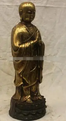 Китай Тибет, буддизм старая медная Бронзовая статуя Ksitigarbha Guru Будда