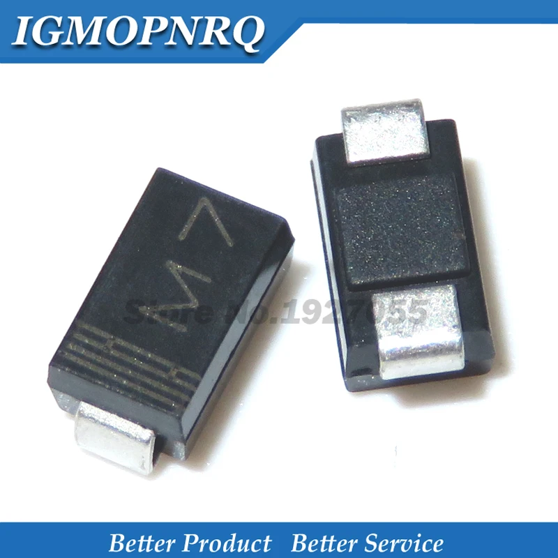 100 шт. 1N4007 M7 1N4004 M4 1N4001 M1 FR107 RS1M SMA выпрямительный диод FR207 RS2M HER108 US1M SF18 ES1J SF14 ES1D DO-214AC |