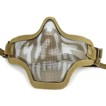 

Outdoor Tactical Mask Airsoft Mask Half Lower Face Metal Steel Net Mesh Mask Hunting Cycling Tactical Protective Riding Mask