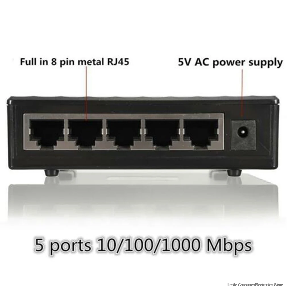 Практичный Прочный Мини сети Ethernet настольный коммутатор 5 Порты и разъёмы 10/100 Мбит порт Lan быстрая Интернет концентратор штепсельная вилка стандарта США