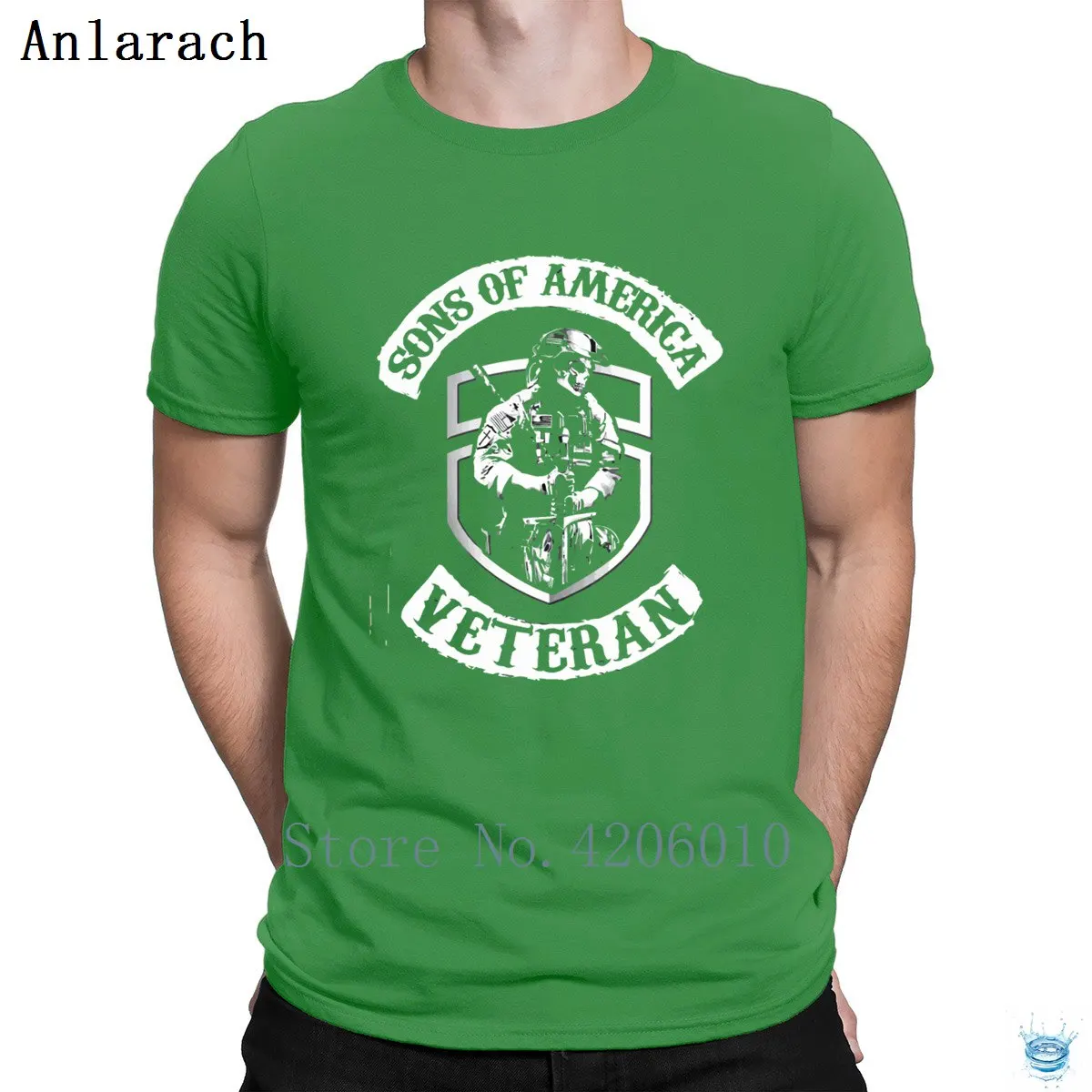 Футболка с надписью Son Of America Veteran Awesome Designing Comical Crew Neck для мужчин