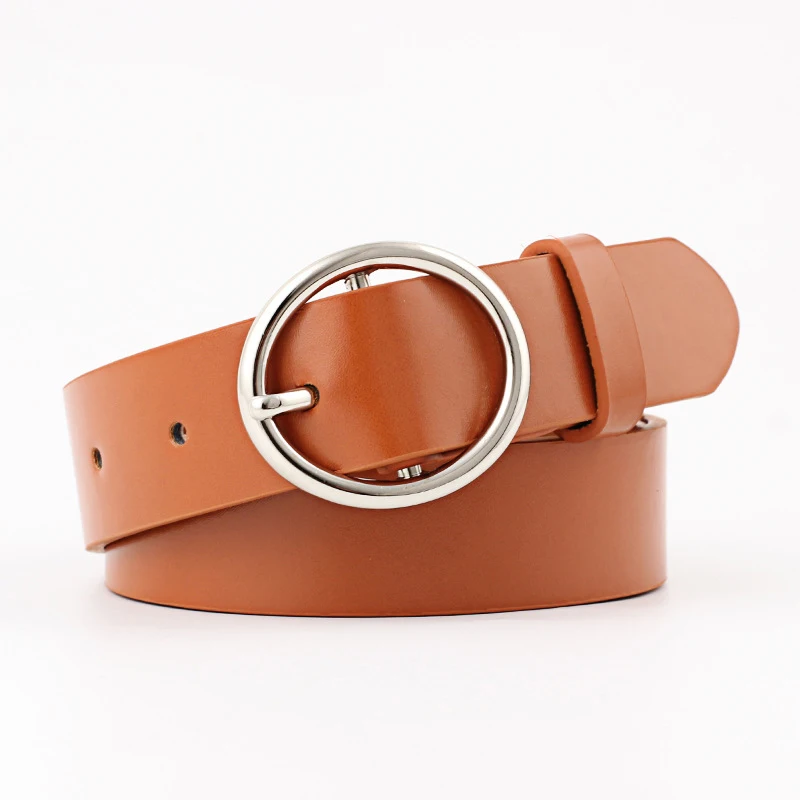 Модная искусственная кожа Для женщин пояс, однотонная цветная булавка пряжки ремня Повседневная молодежь ковбойские штаны с поясом