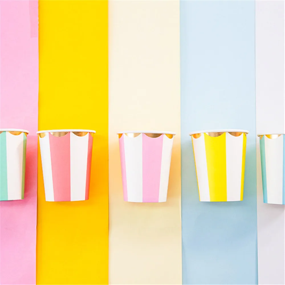 Windmill paper cup gold foil paper cup striped cup wedding party theme event party tableware party supplies