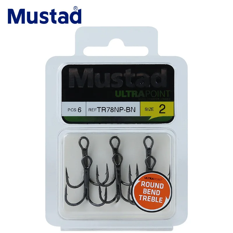 Mustad hook TR78NP-BN round bottom double strong three hooks thick