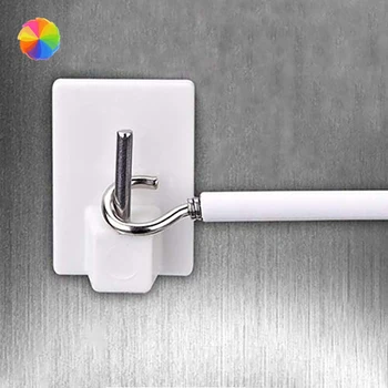 

6Pcs Self-adhesive Bathroom Hook Curtain Buckle Curtain Hooks Wall Hook Storage Hooks Kitchen Buckle Accessories