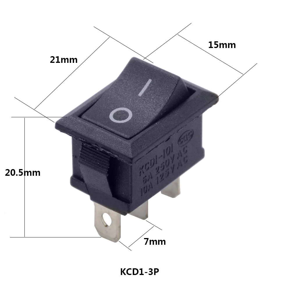 5 шт./лот SPST 2/3/4/6PIN на включение/выключение Круглый/квадратный лодка Кулисный Переключатель автомобиля панель приборов для грузовиков кнопка включения на колесах ATV дома KCD - Цвет: KCD1 3P