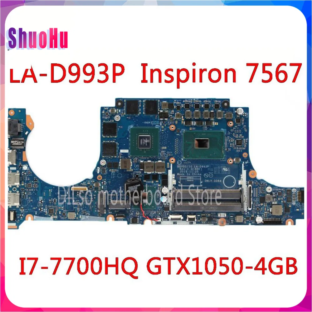 KEFU LA-D993P GTX1050 4 ГБ для DELL Inspiron 15 7567 материнская плата DDR3 HM76 Intel BBV00/10 I7-7700HQ Test 100% |