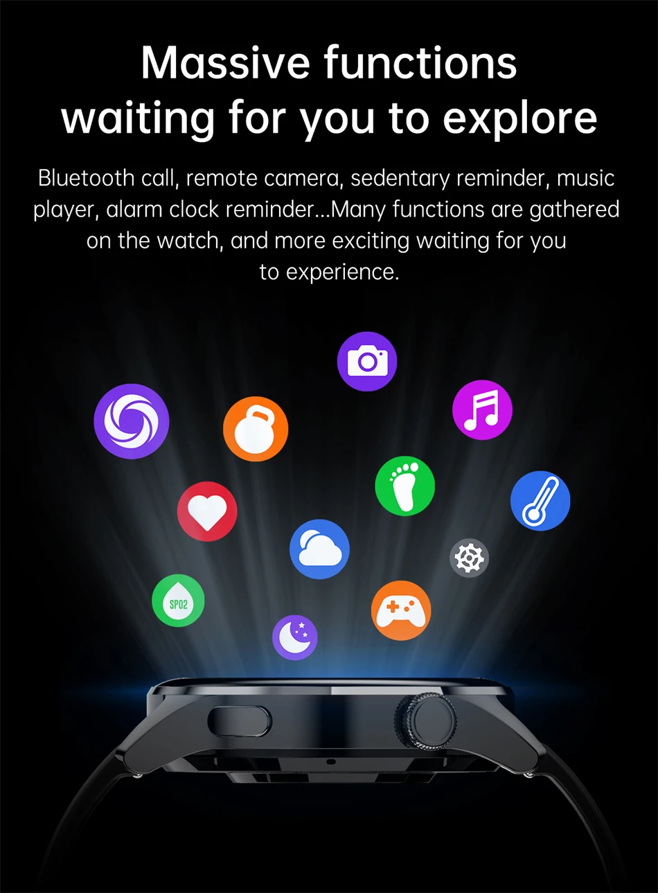 2022 New Full Circle Touch Screen Steel Band Luxury Bluetooth Call Men Smart Watch Waterproof Sport Activity Fitness Watch +Box