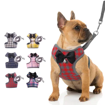 

Dog Harness and Leash Set Cat Pet Puppy Harness Vest With Bowknot Mesh Padded For Small Dogs Chihuahua Yorkies Pug Pomeranian