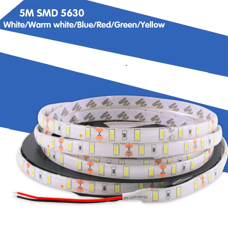 

5M IP65 Waterproof LED Strip Light 5630 SMD DC12V 60Leds/M 5730 Bar Flexible Light Brighter Than 3528 5050 Led Tape