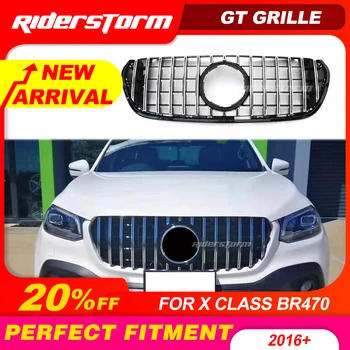 

Fits For Mercedes X Class W470 Grille grill ABS Silver GTR Style Look Front Bumper grille without Camera &without sign car grill