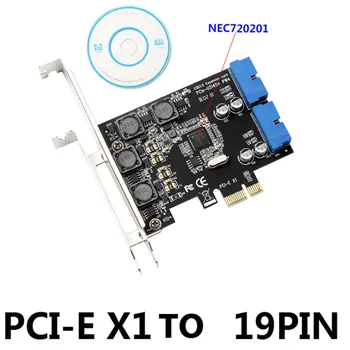 

Dual 19Pin USB 3.0 Header PCI Express Card 2 Ports 20 Pin Male To PCI-e Adapter Expansion Card