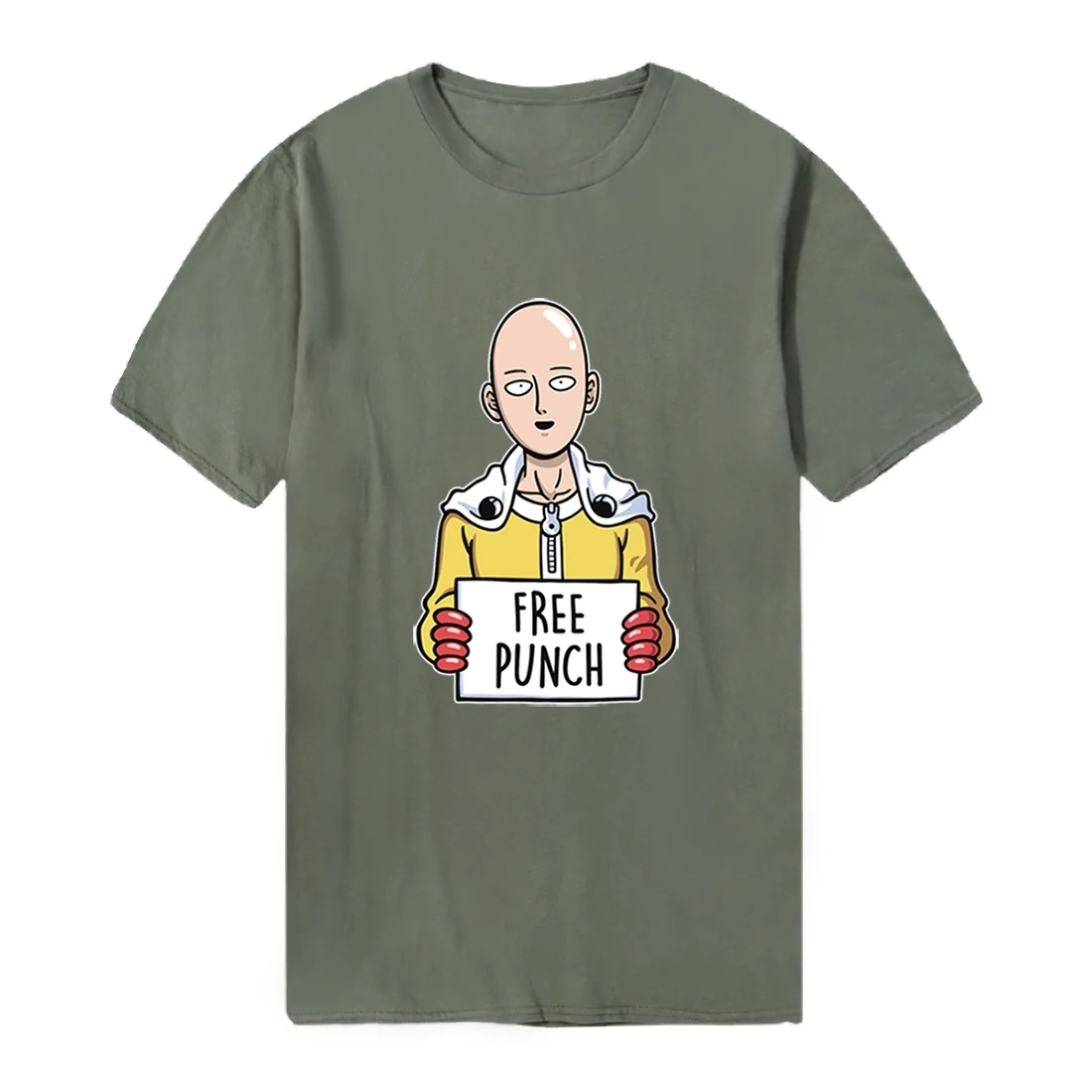 One Punch O-Neck Mens T Shirts 2020 Summer Streetwear Fashion Male Cosplay Tees Punk Style Military Breathable Dadera Hombre | Мужская