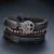 Vnox 4pcs/ set Adjustable Leather Bracelets for Men Braided PU Black Brown Bangle Life Tree Leaf Rudder Charm Bracelet Gift 28