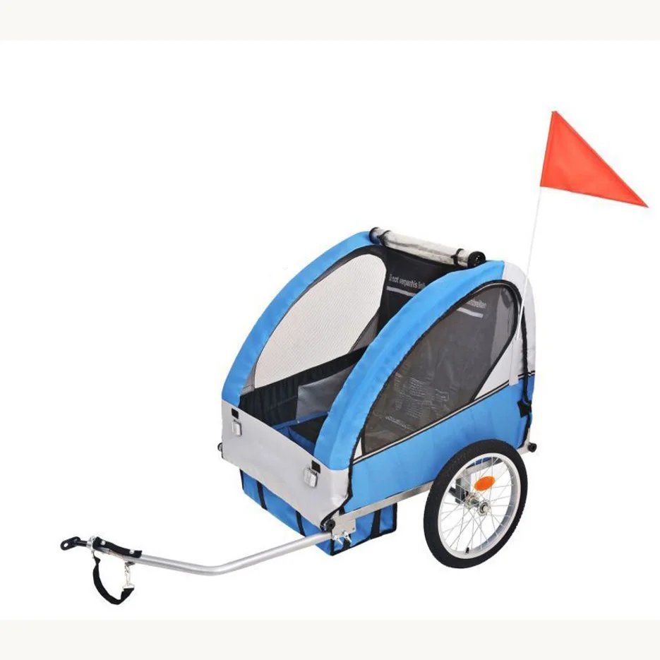 16 Inch Wheel Children Bicycle Trailer With Two Seat Bike Trailer bicycle accessory