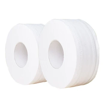 

1 Roll Jumbo Roll Toilet Paper 3-Ply Wood Pulp Roll Paper Suitable For Shopping Mall KTV Factory Office Restaurants Schools
