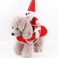 Large Dog Cat Clothes Pet Supplies Santa Claus Clothes Pet Christmas Costume Dog Funny Riding Outfit with Christmas Doll Clothes