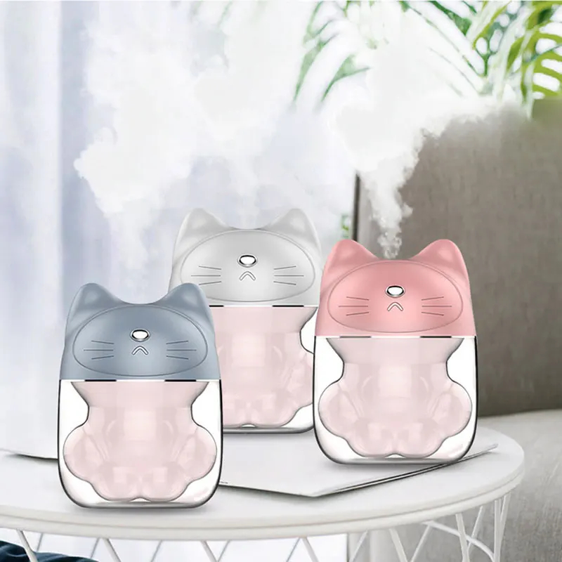 Штекер Mini-USB в виде кошачьей лапки, увлажнитель воздуха персональный увлажнитель воздуха маленький резервуар для воды и 7-Цвет Ночной светильник холодный туман увлажнитель 150 мл