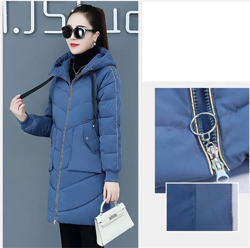 High Quality Winter Jacket Women Parker Thick Down Cotton Jacket Large Size Mid-Long Hooded Outerwear Women Warm Winter Coat