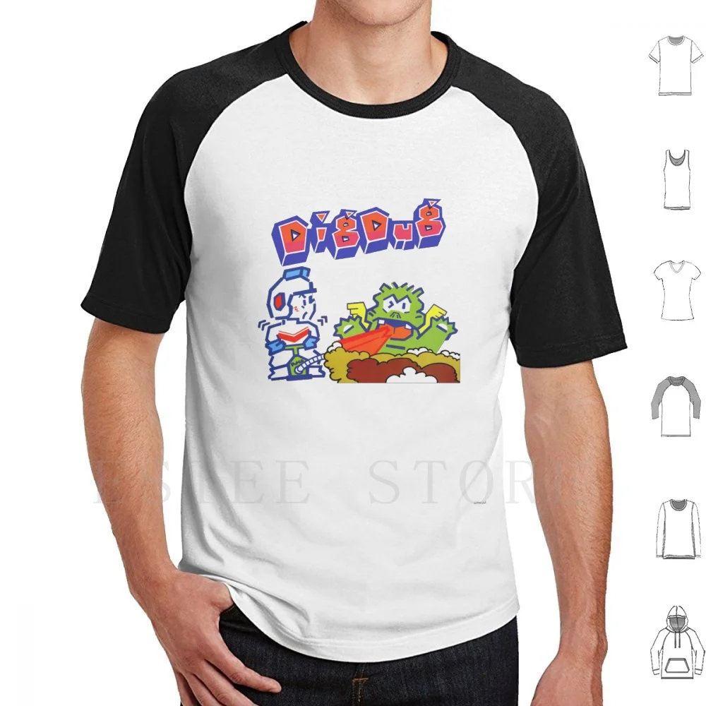 Dig Dug T Shirt Cotone Uomo Stampa Fai Da Te Dvg Dizionario Dei Videogiochi Spettro Zx Zx Spettro Anni '80 Retro Retrogames Vintage Vecchio