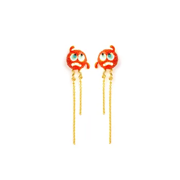 

2020 Time-limited Pendientes Brinco Earing New Hand Painted Enamel Small Monster Earrings 925 Needle Cute Funny Support One