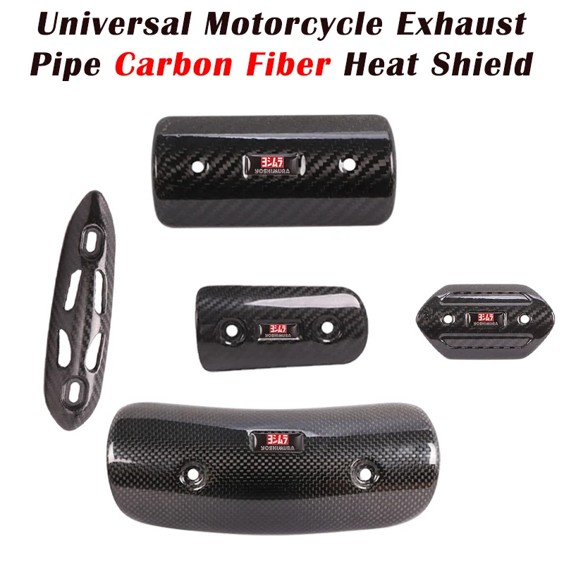 

Motorcycle Pit Cafe Racer Exhaust screen Pipe Carbon Fiber Protector Heat Shield Cover Guard Anti-Scalding Cover