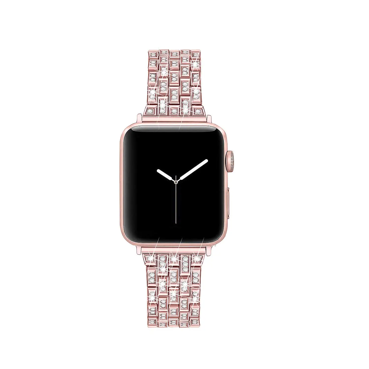 Женский ремешок с бриллиантами для Apple watch 38 мм 42 40 44 SE из нержавеющей стали iWatch