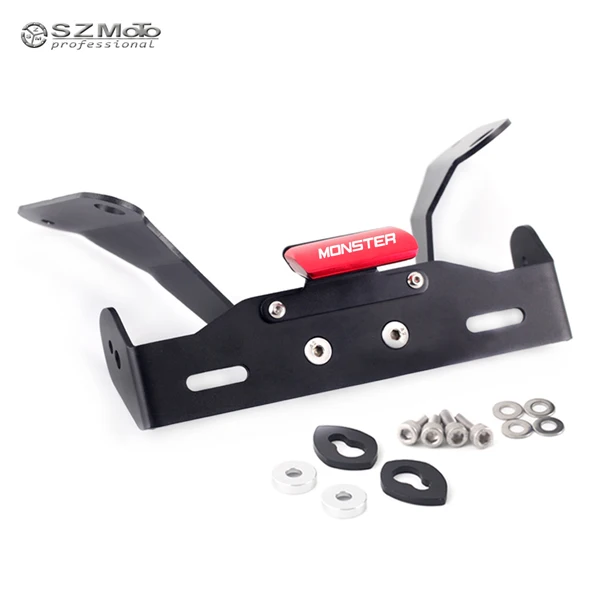 Красный Для DUCATI Monster 821 1200/S/R Monster821 Monster1200S мотоцикл ХВОСТ Tidy Fender Eliminator держатель номерного знака светодиодный свет - Цвет: Красный