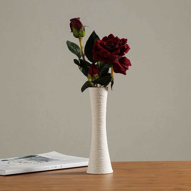 Керамическая ваза для украшения дома, белая ваза, аксессуары для сухих цветов, современный минималистичный литературный вазы для цветов Ev Dekorasyon