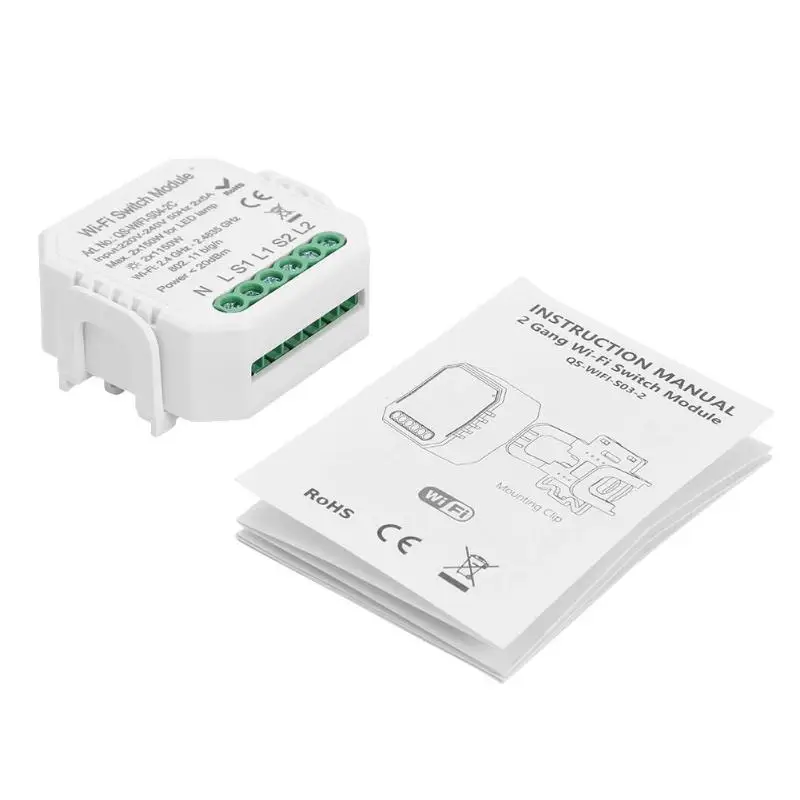 Tuya S04 2C умный DIY WiFi модуль переключателя Поддержка внешнего переключателя работает для Alexa Google Assistant
