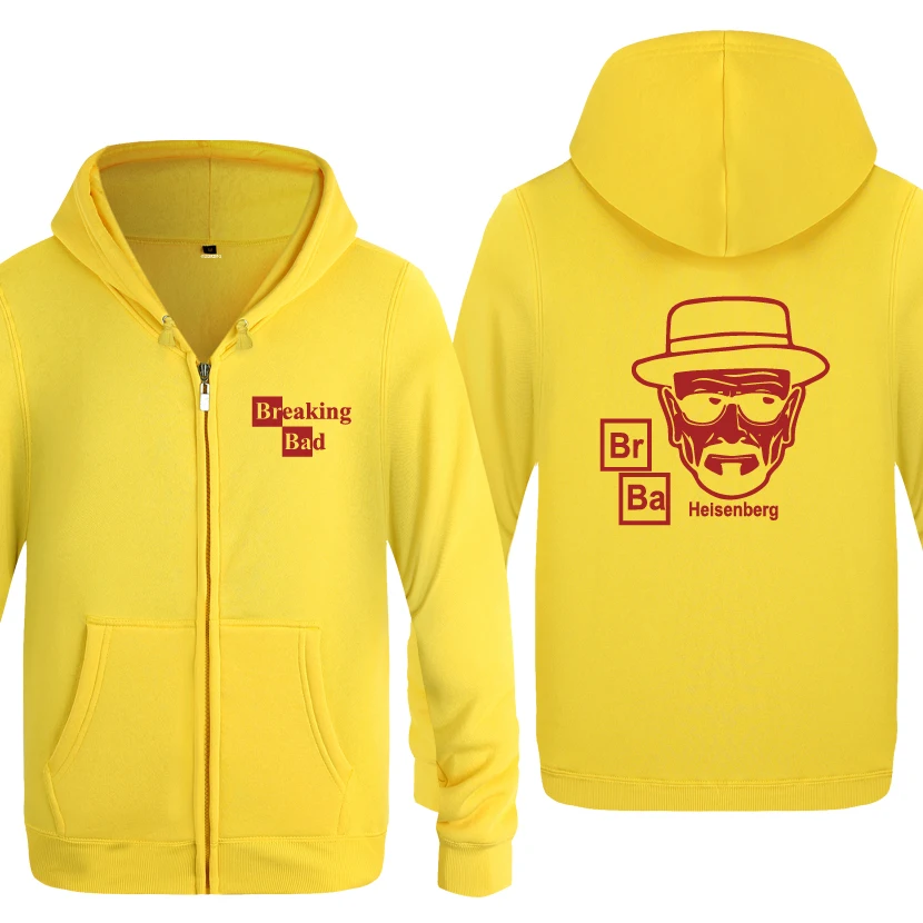 HUAY HOT BREAKING BAD HEISENBERG свитшоты мужские мужские с молнией с капюшоном флисовые толстовки кардиганы - Цвет: HUAY HOT