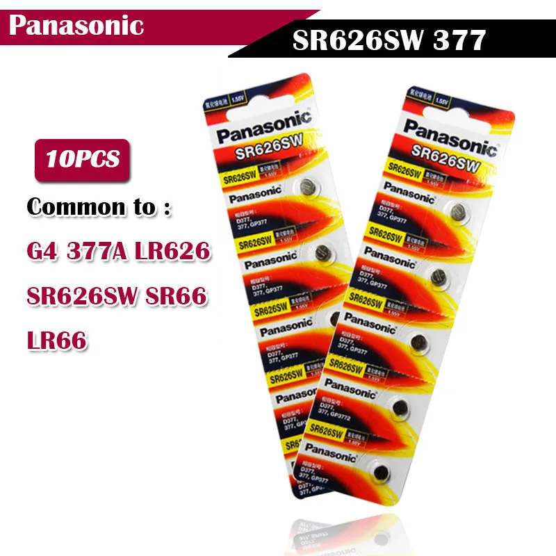 10 шт./лот Panasonic Оригинал 1 55 в SR626SW 377 батарея часового типа G4 377A LR626 SR66 LR66 батареи из