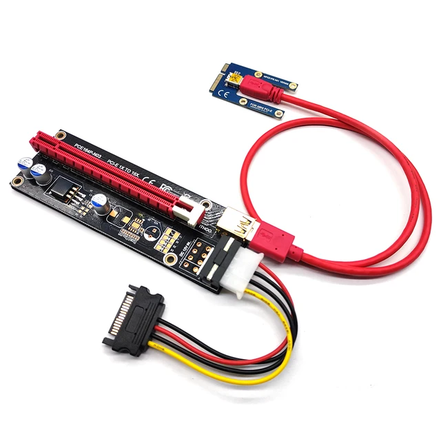 USB 3.0 Mini PCI-E Riser SATA a 4 Pin 6 Pin 16X Extender PCIE Riser Adapter Card cavo di alimentazione per Bitcoin trump Mining 4