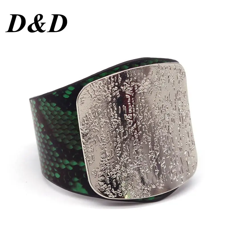 D& D индивидуальный браслет «леопард» кожаный браслет для женщин с пряжкой из сплава Регулируемые модные браслеты& браслеты панк ювелирные изделия - Окраска металла: 8