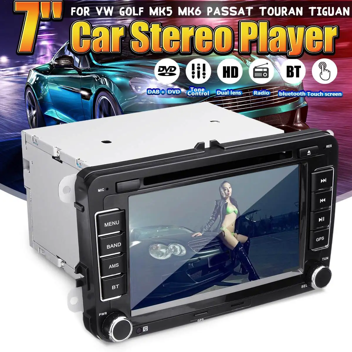 " Android 8,0 автомобильный стерео gps Радио Sat Nav OBD WiFi для VW Golf MK5 MK6 для Skoda