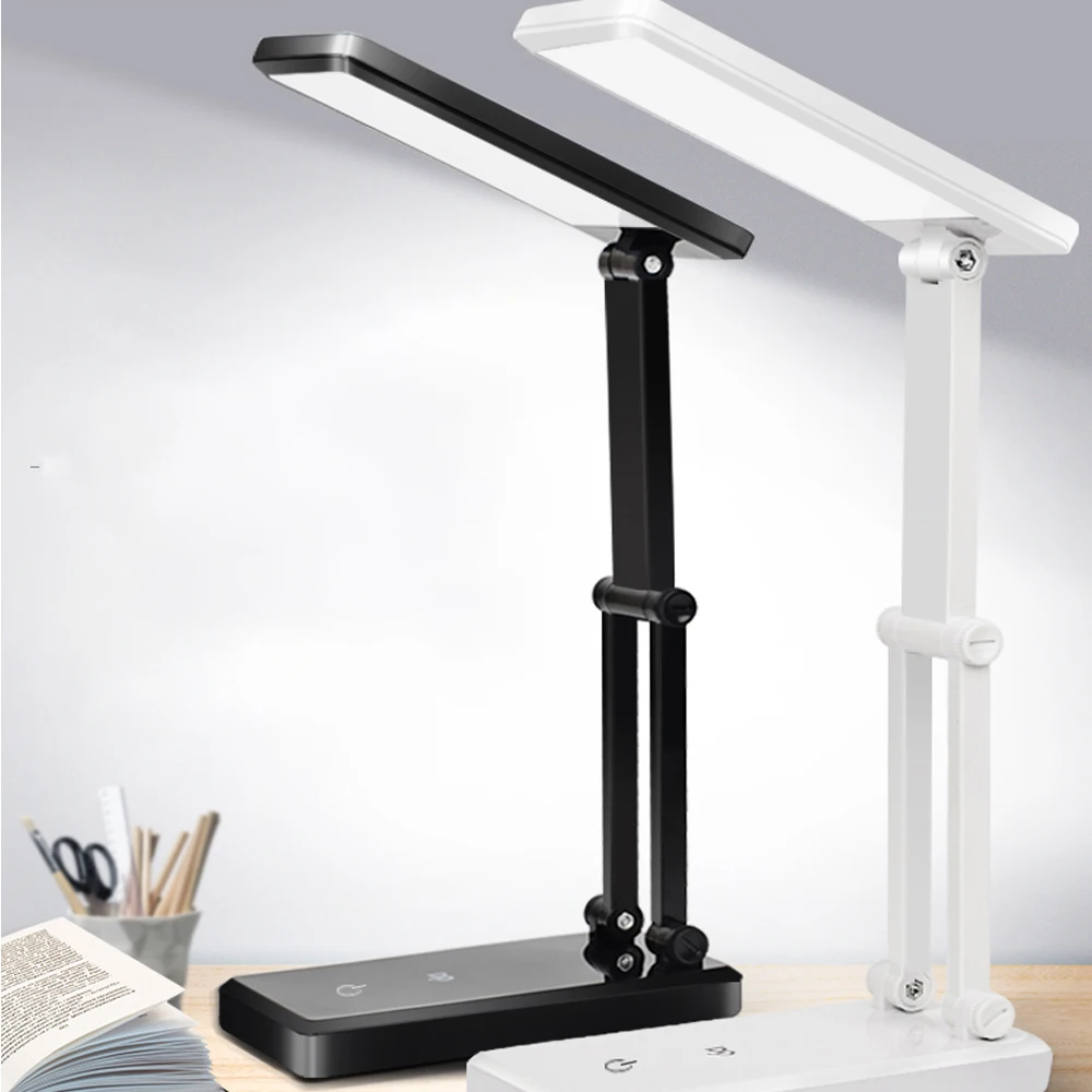 

LED Folding Eye Protection Small Table Lamp Dormitory Can be Rechargeable Plug-in Dual-use Students Desk Bedroom Bedside