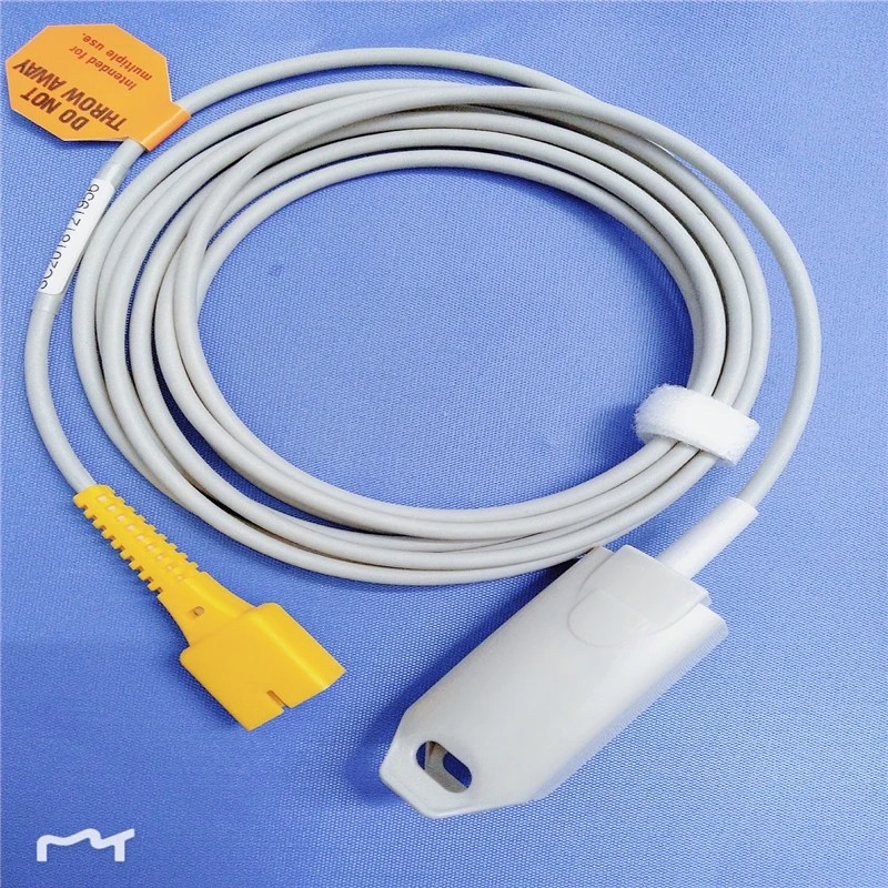 Совместимый для МЕК MP100/110/400/500 взрослых Fingerclip Spo2 Сенсор датчик пульса и уровня кислорода в крови ТПУ зонда 1 м