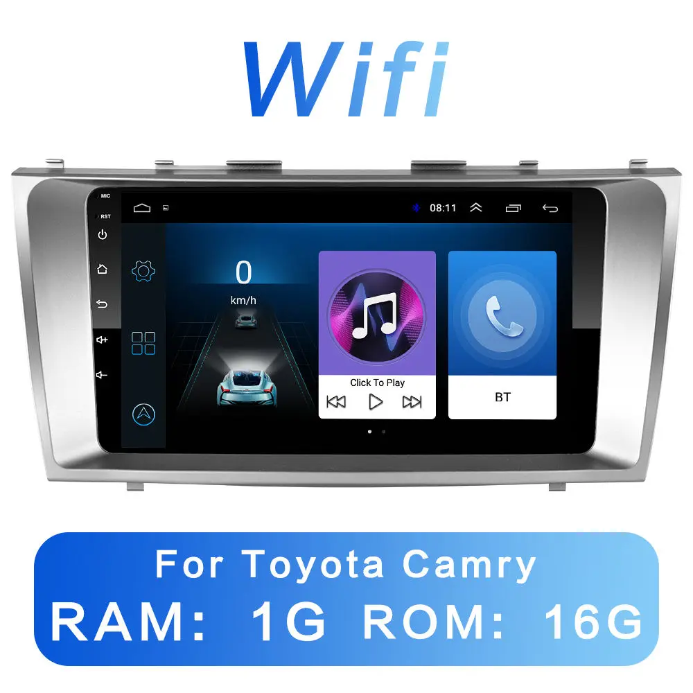 2G+ 32G DSP 2 din Android 8,1 4G сеть для автомобиля радио мультимедиа видео плеер для Toyota Camry 2007 2008 2009 2010 2011 Wi-Fi, BT - Цвет: Camry 9 1G-16G