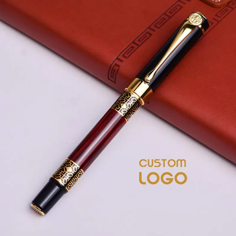 

Personalized Gift Pen Custom Logo pen Luxury Business Metal Fountain Pen Nice Touch Feeling School Student Writing Pens 0.5mm
