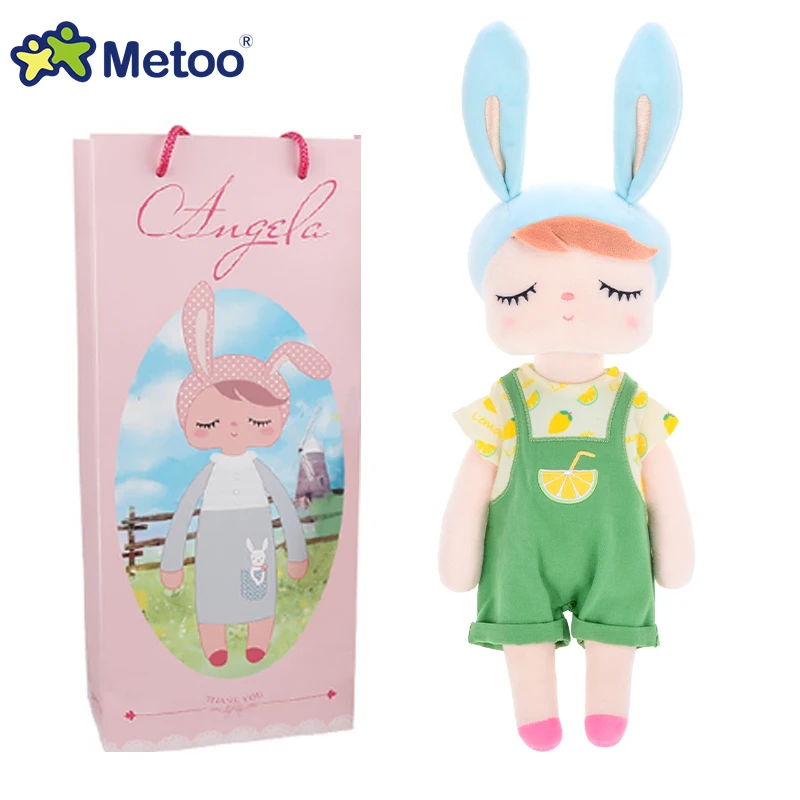 В коробке Metoo Кукла Kawaii плюшевая мягкая плюшевая животные детские игрушки для девочек и мальчиков на день рождения Рождество Кролик Анжела - Цвет: Зеленый