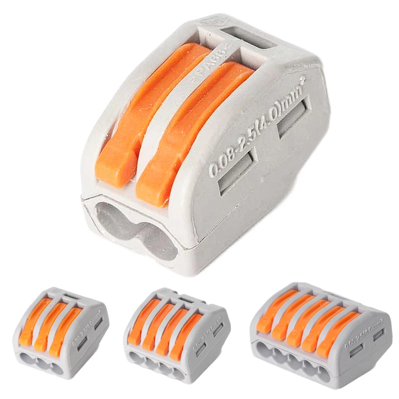 Mini conectores de cabo de fio rápido condutor compacto universal mola de emenda conector de fiação push in bloco de terminais SPL 2/3 led|Conectores| -