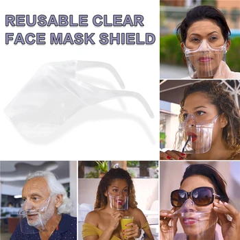 

5PCS Transparent Durable Face Mask Face Visor Protection Combine Plastic Mask Face Shield Reusable Mascarilla Reutilizable J60