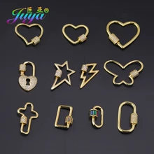 Juya DIY Jewelry Accessories Simple Design Decorative Gold Color Spiral Bolt Screw Clasps For Punk Jewelry Making Supplies